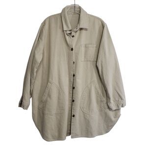 Women's Cream Corduroy Shacket, Size XXL